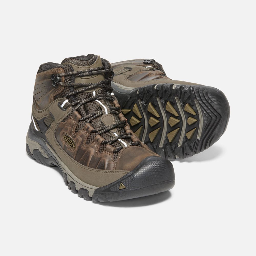 Botas de Seguridad Keen Mexico Negros Marrom - Hombre Targhee Iii Waterproof Mid - VY5794120